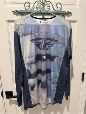Fly Racing Men’s Long Sleeve Jersey - Blue/Gray